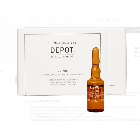 DEPOT 205 HAIR KIT INVIGORATING 10 X 5ML -zdjęcie numer 1