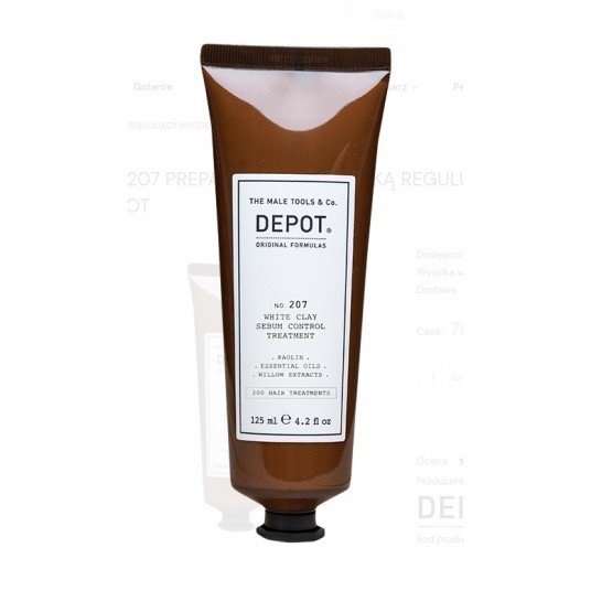 DEPOT 207 WHITE CLAY SEBUM CONTROL TREATMENT 125 M -zdjęcie numer 2